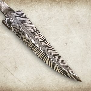 Damask knivblad med Fjærdamaskmønster A 100-120